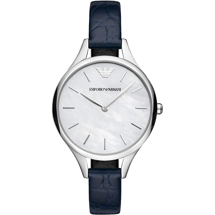 Emporio Armani AR11090 Aurora Blue Leather Ladies Watch