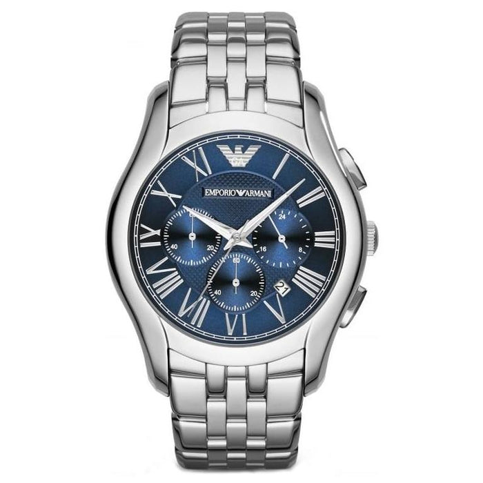 Emporio Armani AR1787 Blue Dial Silver Stainless Steel Chronograph  Men's Watch