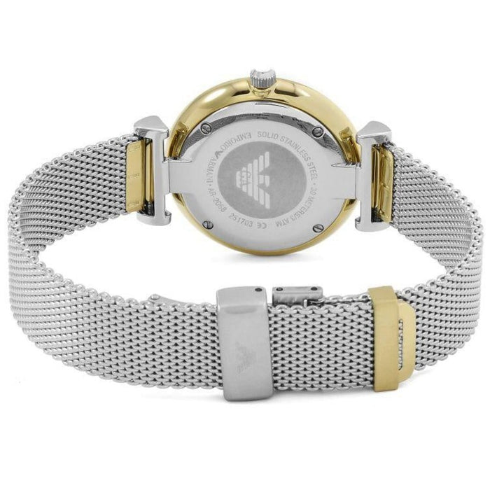 Emporio Armani AR2068 Silver Mesh Mother of Pearl  Ladies Watch