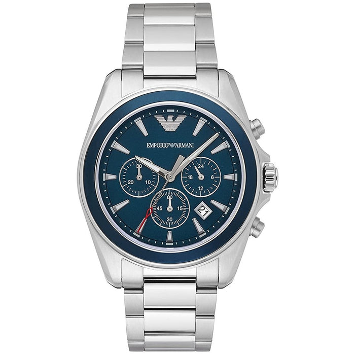 Emporio Armani AR6091 Blue Dial Silver Stainless Steel Men's Watch