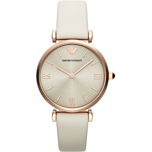 Automatic Watch - Emporio Armani AR1769 Ladies Automatic Gianni T-Bar Cream Watch