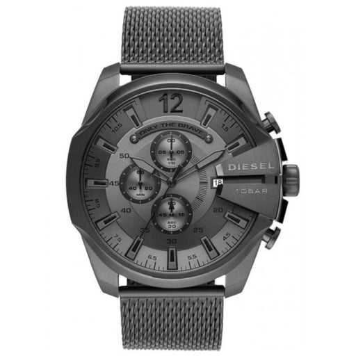 Chronograph Watch - Diesel DZ4527 Men's Chronograph  Mega Chief Gunmetal Mesh Watch