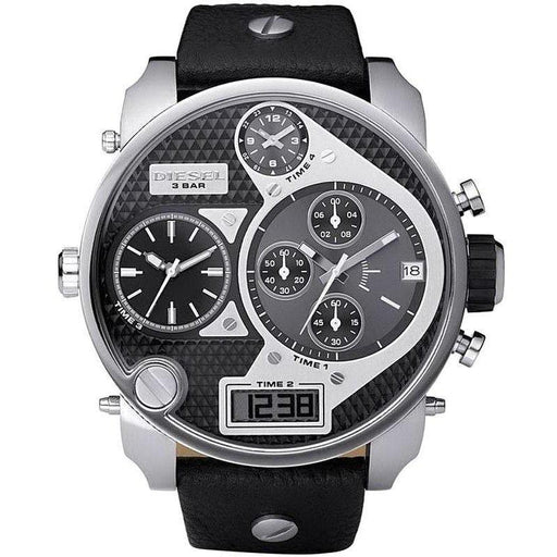 Chronograph Watch - Diesel DZ7125 Men's Chronograph Big Daddy Silver Black Watch