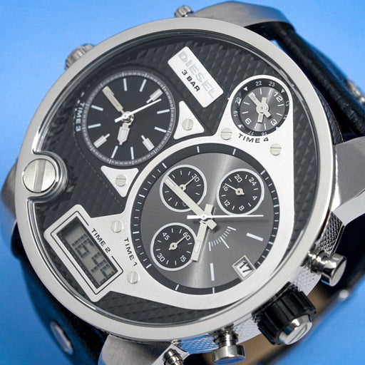 Chronograph Watch - Diesel DZ7125 Men's Chronograph Big Daddy Silver Black Watch