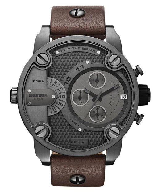 Chronograph Watch - Diesel DZ7258 Men's Chronograph Little Daddy Gun Metal Brown Watch