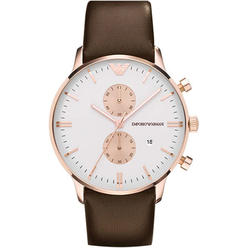 Chronograph Watch - Emporio Armani AR0398 Men's Classic Gianni Chronograph Rose Gold Watch