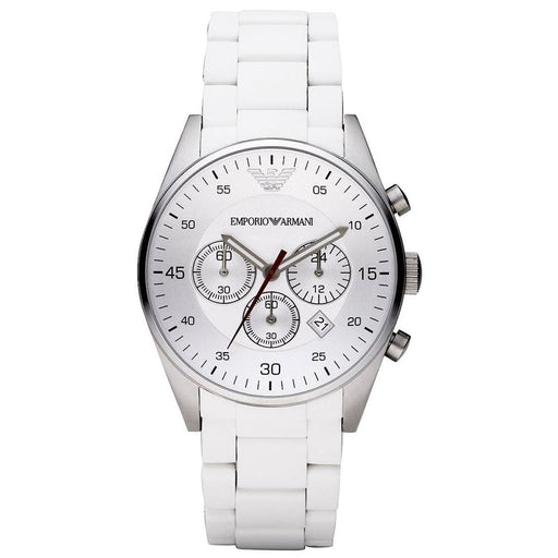 Chronograph Watch - Emporio Armani AR5859 Men's Chronograph Tazio White Watch