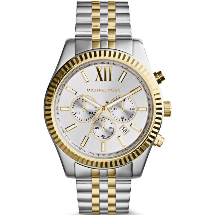 Chronograph Watch - Michael Kors MK8344 Men's Lexington Chronograph Two Tone Watch