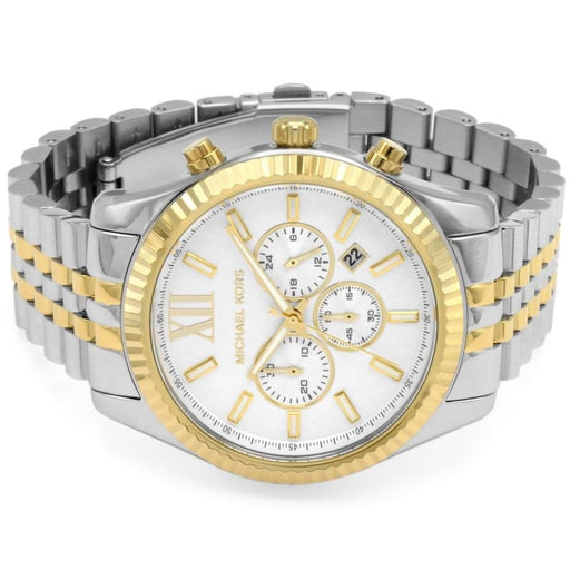 Chronograph Watch - Michael Kors MK8344 Men's Lexington Chronograph Two Tone Watch