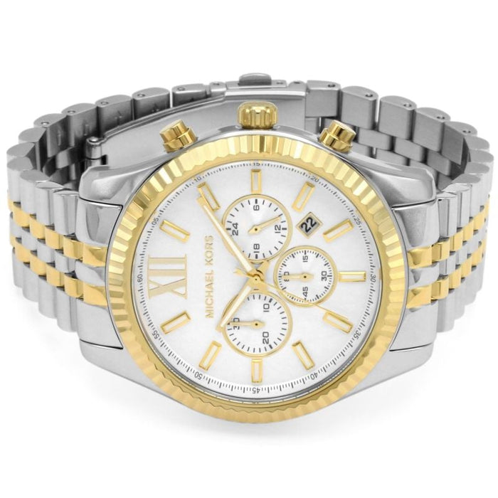 Chronograph Watch - Michael Kors MK8344 Men's Lexington Chronograph Two Tone Watch