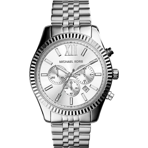 Chronograph Watch - Michael Kors MK8405 Men's Lexington Chronograph Silver Watch