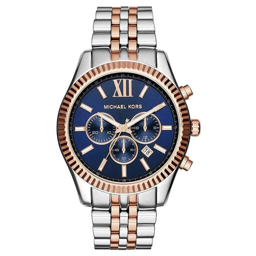 Chronograph Watch - Michael Kors MK8412 Men's Lexington Chronograph Two Tone Blue Watch