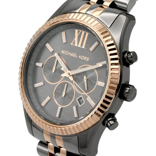 Chronograph Watch - Michael Kors MK8561 Men's Lexington Chronograph Dark Two Tone  Watch