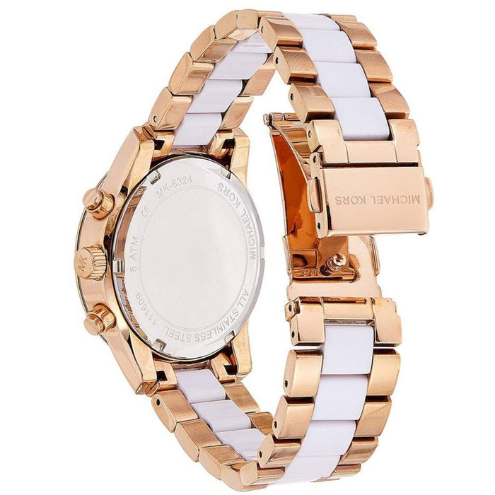 Michael Kors MK6324 RITZ Two-Tone Rose Gold Stainless Steel Chronograph Ladies Watch