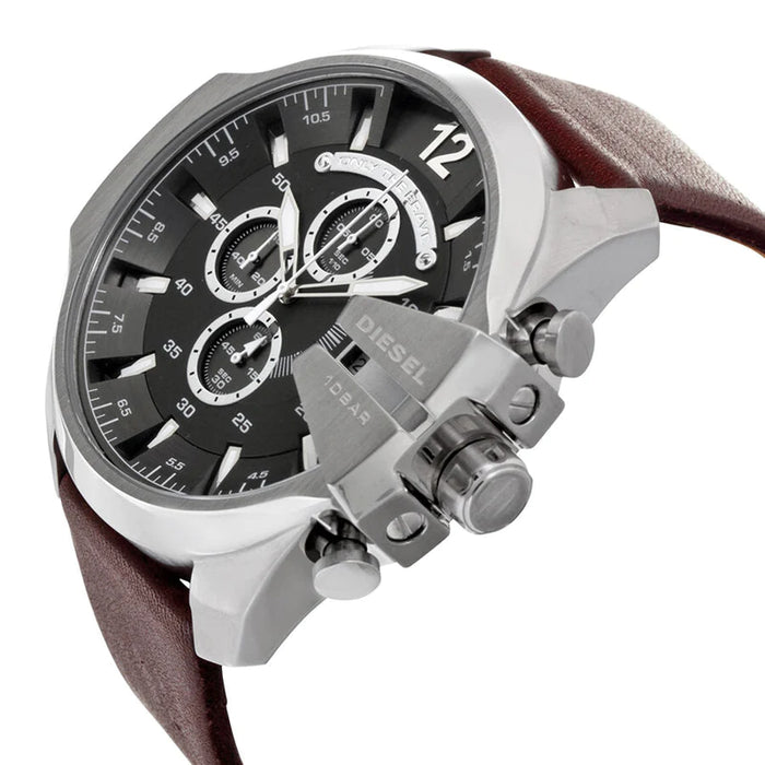 Diesel DZ4290 Mega Chief Brown Leather Chronograph Men's Watch