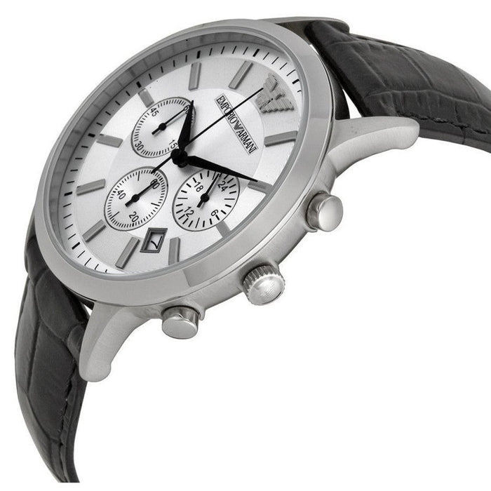 Emporio Armani  AR2432 Classic Black Leather Chronograph Men's Watch
