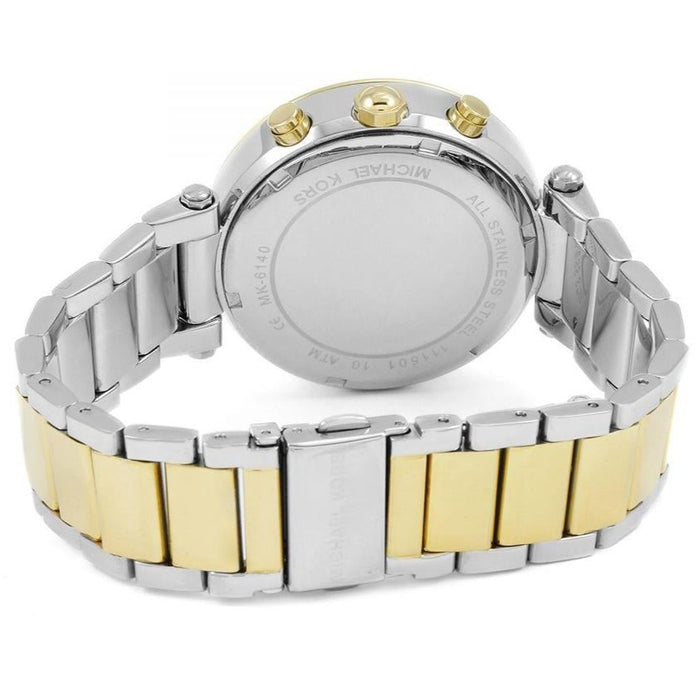 Michael Kors MK6140 Silver Gold & Pink Dial Chronograph Ladies Watch